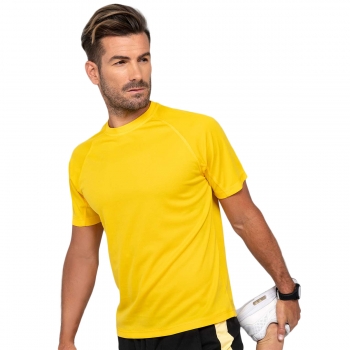 Szybkoschnący t-shirt męski SPORT JHK żółty