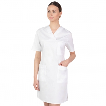 Elastyczny fartuch medyczny damski sukienka kosmetyczna M-076F
