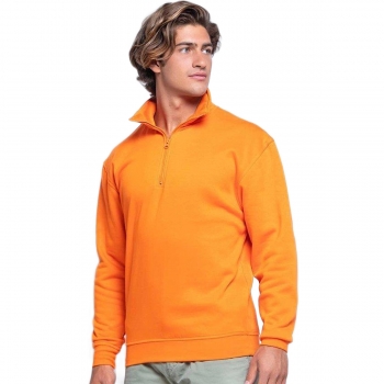 Bluza dresowa z krótkim zamkiem JHK pomarańczowa
