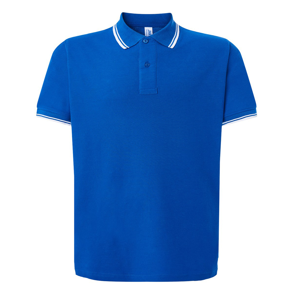 Koszulka polo męska JHK Contrast niebiesko-biały