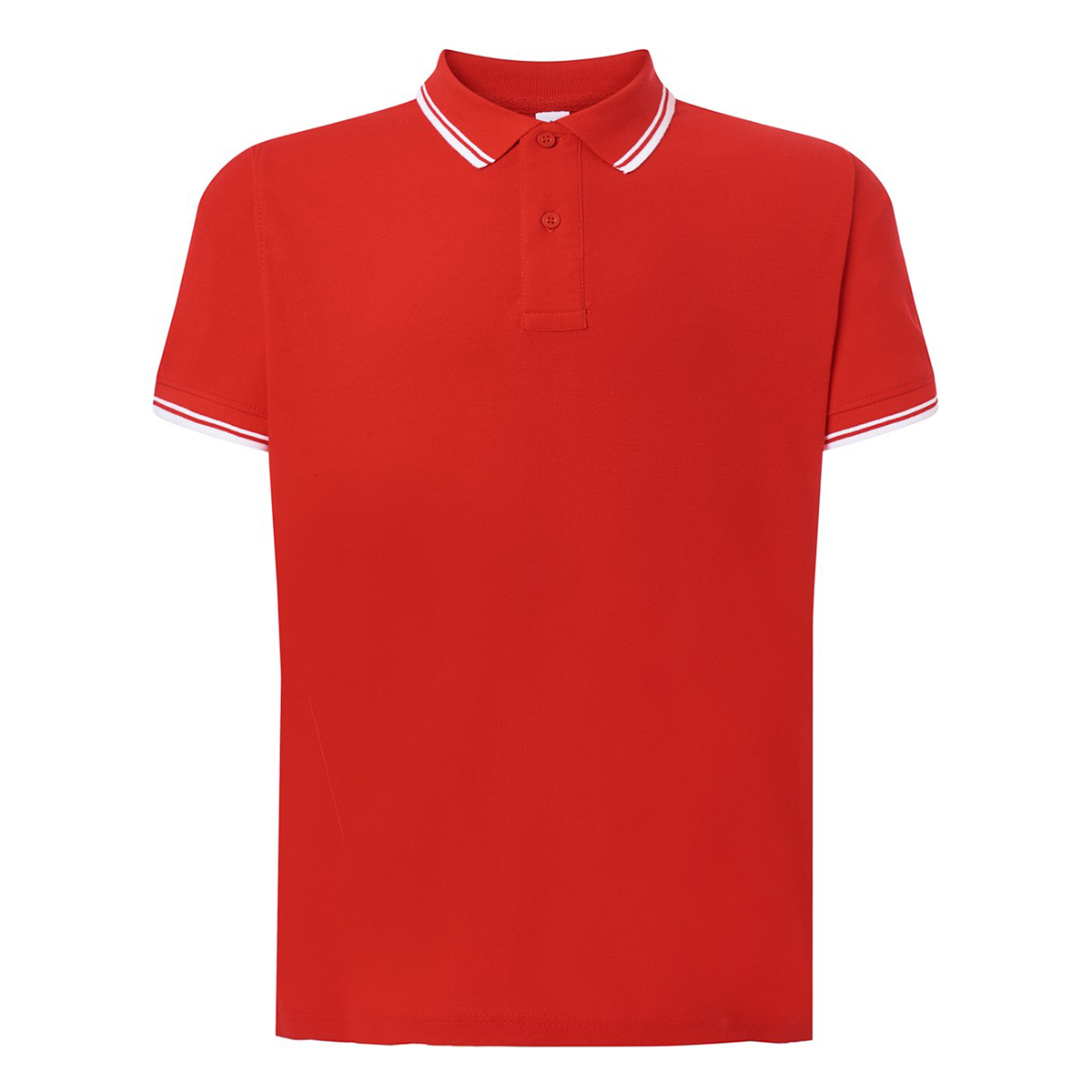 Koszulka polo męska JHK Contrast czerwono-biały