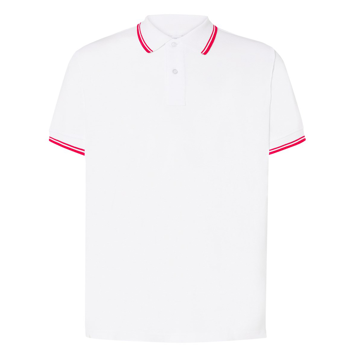 Koszulka polo męska JHK Contrast biało-czerwony