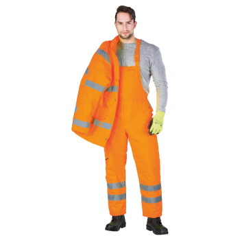 Spodnie ocieplane, zimowe ogrodniczki S-VIS Reis Pomarańczowy
