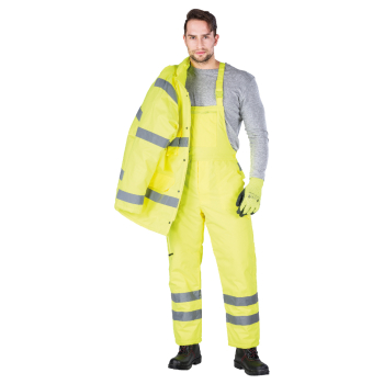 Spodnie ocieplane, zimowe ogrodniczki S-VIS Reis Żółty