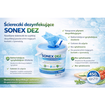 Ściereczki nasączone płynem do dezynfekcji Sonex Dez Sonev