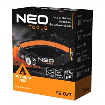 Latarka czołowa CREE XPG3 LED 99-027 NEO TOOLS